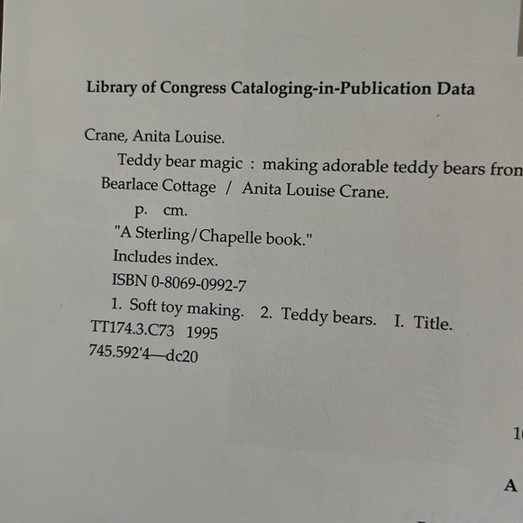 NWT Teddy Bear Magic BOOK Make Adorable Bears Anita Louise Crane Patterns 1995 - Picture 7 of 17